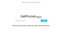 Tablet Screenshot of getpincode.info